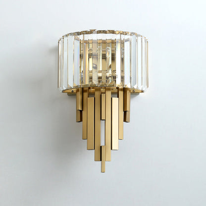 Metal Cylinder Strip Rhombic 2-Light Wall Sconce Lamp