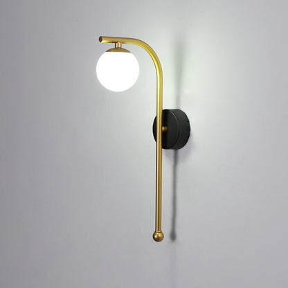 Acrylic Shade Iron Aluminum 1-Light Wall Sconce Lamp