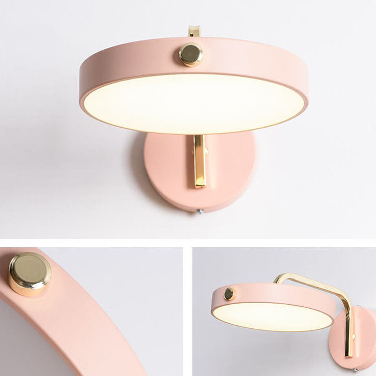 Macaron Color Round Head Iron Acrylic LED Wall Sconce Lamp