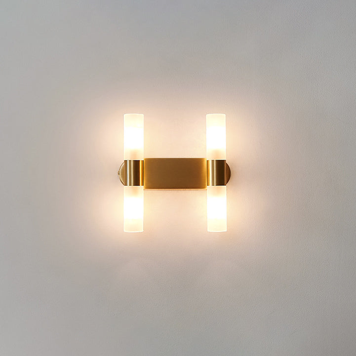 Copper Acrylic Cylinder Ball 1/2/4 Light Wall Sconce Lamp