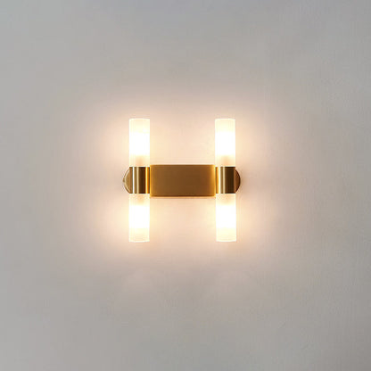 Copper Acrylic Cylinder Ball 1/2/4 Light Wall Sconce Lamp