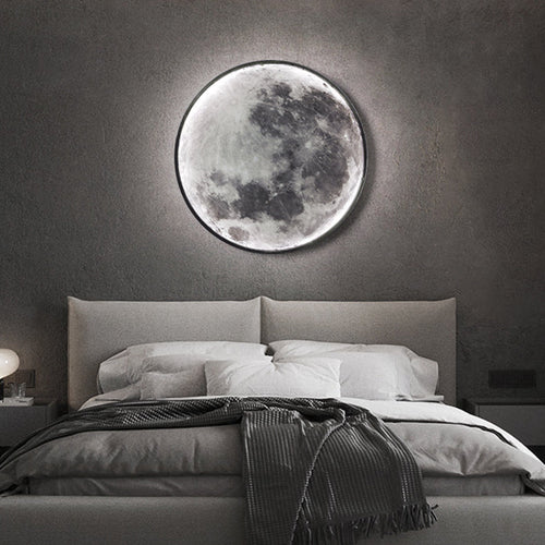 Creative Round Moon Aluminum Acrylic LED Wall Sconce Lamp