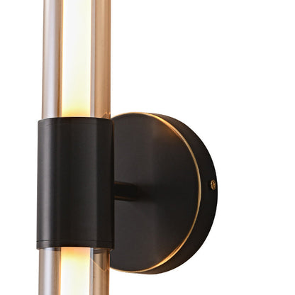 Minimalist Cylindrical Copper Glass LED Wall Sconce Lamp