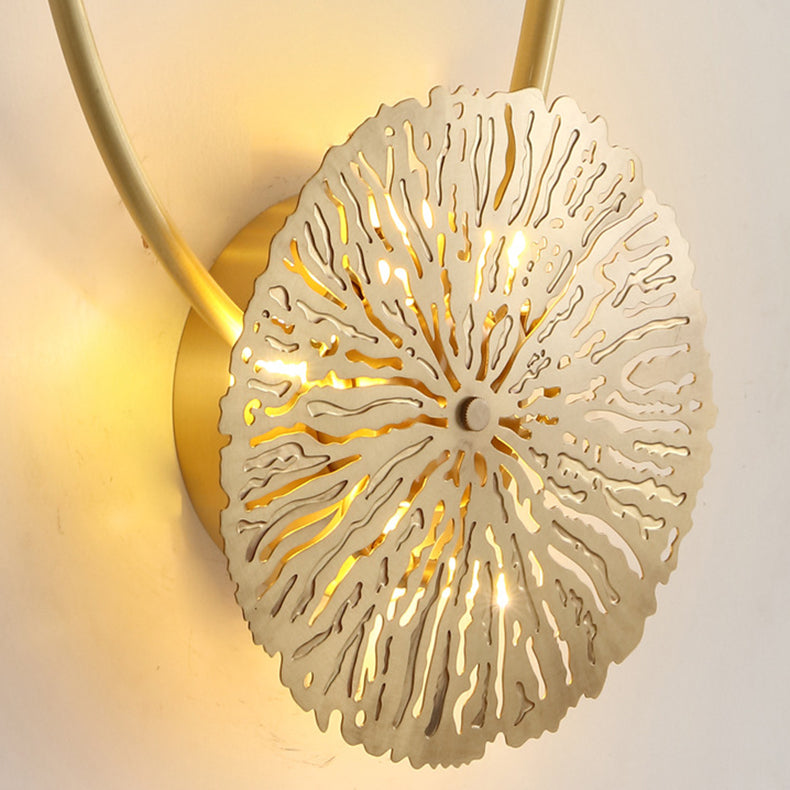 Full Hollow Lotus Leaf Cluster 3/5/7-Light Wall Sconce Lamp