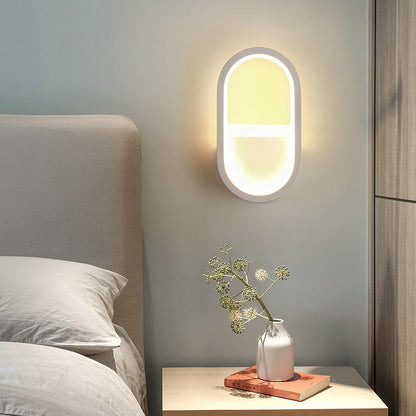 Iron Silicone Elliptical Circular Arc LED Wall Sconce Lamp