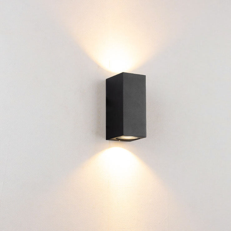 Outdoor Aluminum Glass Cylinder 2-Light Wall Sconce Lamp