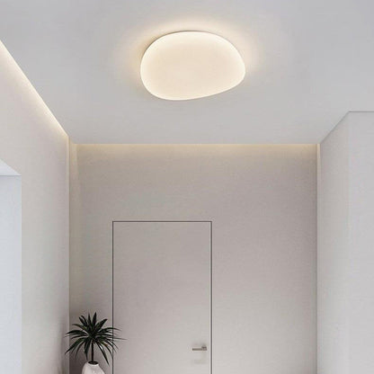 Modern Minimalist Pebble Shape Acrylic Hardware LED Flush Mount Ceiling Light For Bedroom
