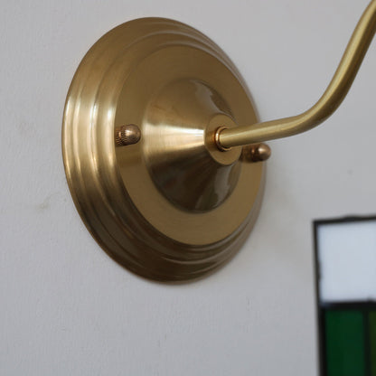 Square Cube Tulip Brass Glass 1-Light Wall Sconce Lamp
