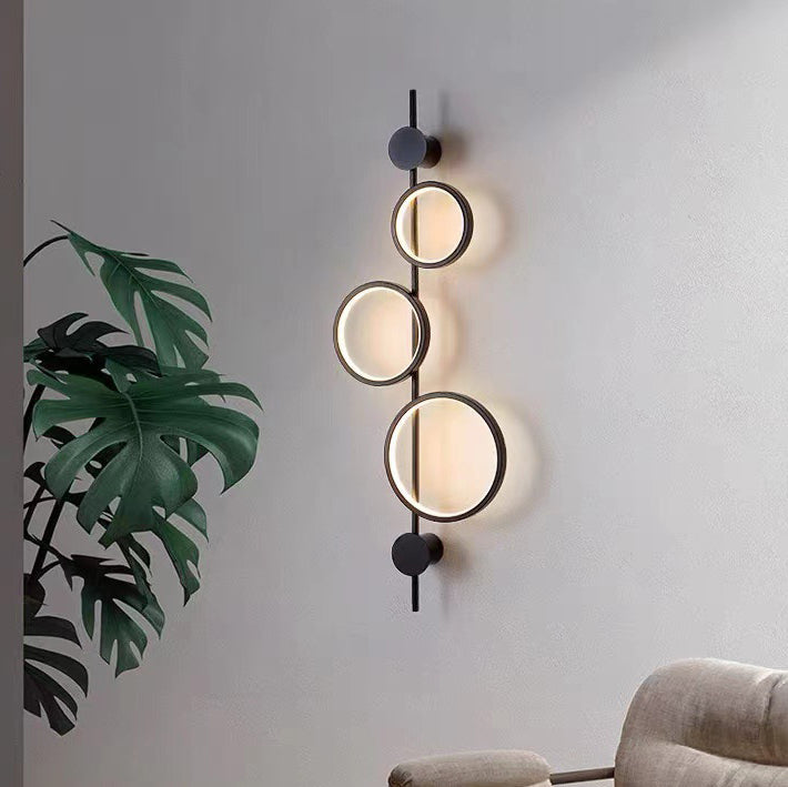 Multiple Circle Iron Silicone LED Wall Sconce Lamp