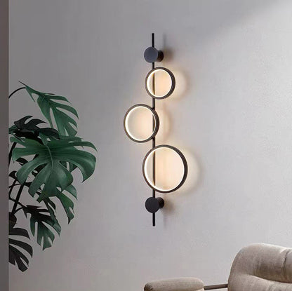 Multiple Circle Iron Silicone LED Wall Sconce Lamp