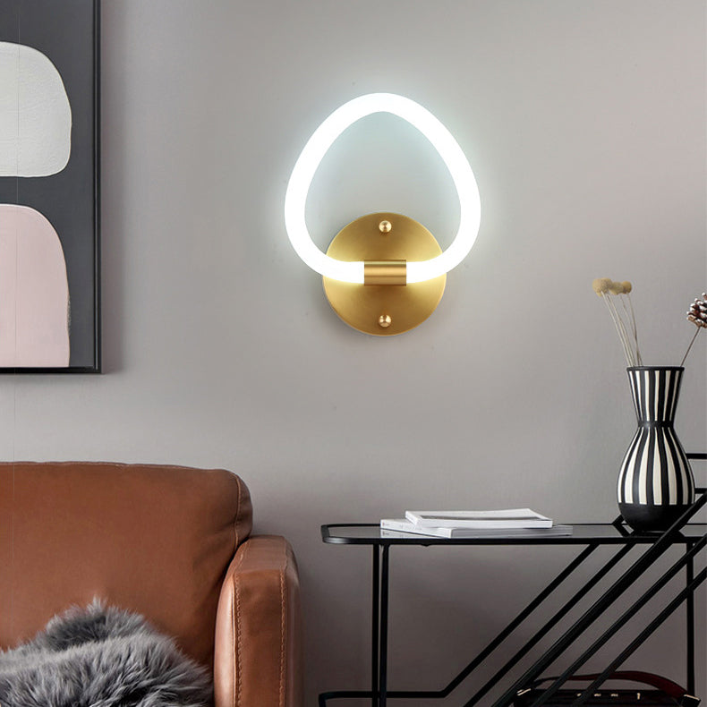 Brass Oval Figure Six Eight Letter LED Wall Sconce Lamp