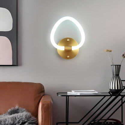 Brass Oval Figure Six Eight Letter LED Wall Sconce Lamp