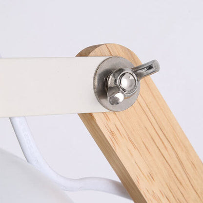 Iron Adjustable Wooden Lamp Arm 1-Light Wall Sconce Lamp