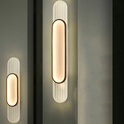 Nordic Iron Acrylic Strip Elliptical LED Wall Sconce Lamp
