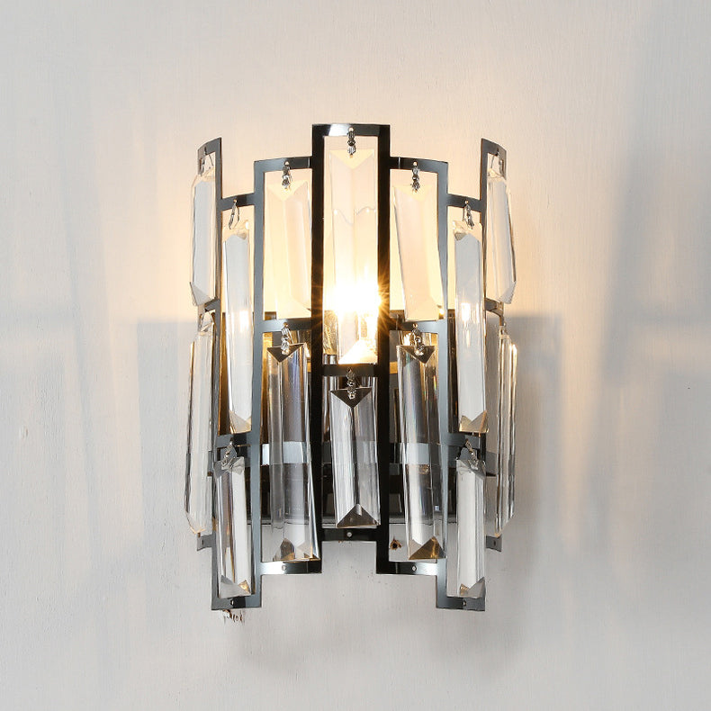 Stainless Multiple Rectangular 1/2 Light Wall Sconce Lamp