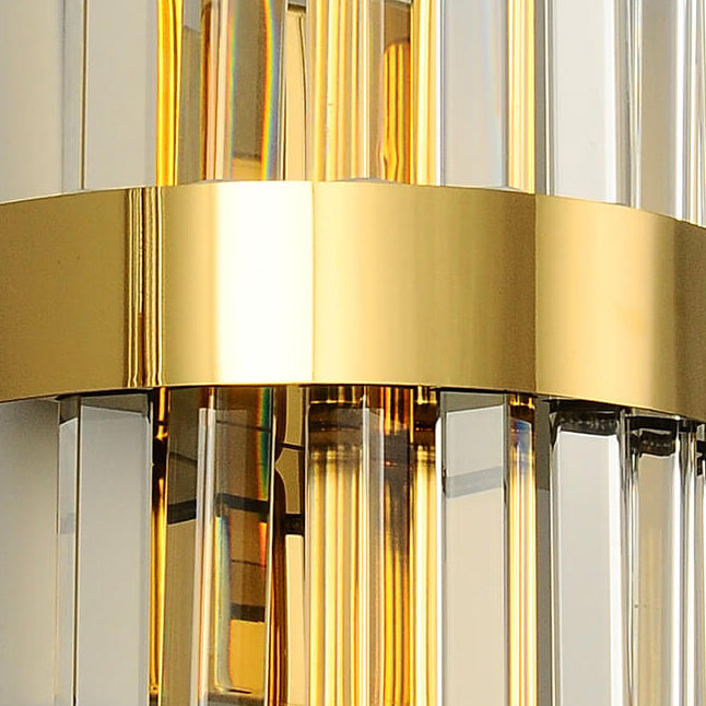 Nordic Stainless Steel 2-Light Crystal Wall Sconce Lamp