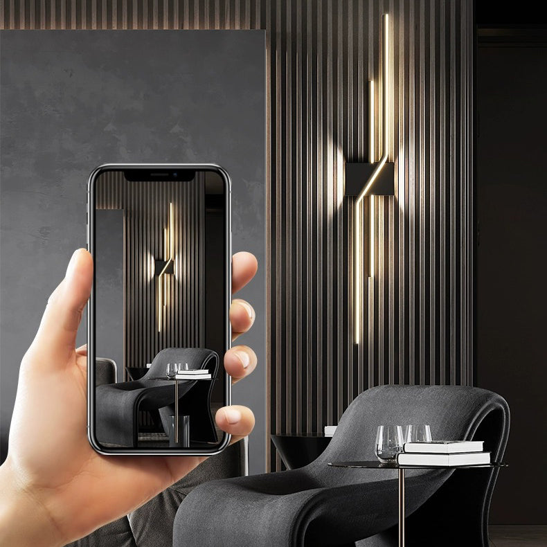 Aluminum Geometric Long Straight Line LED Wall Sconce Lamp