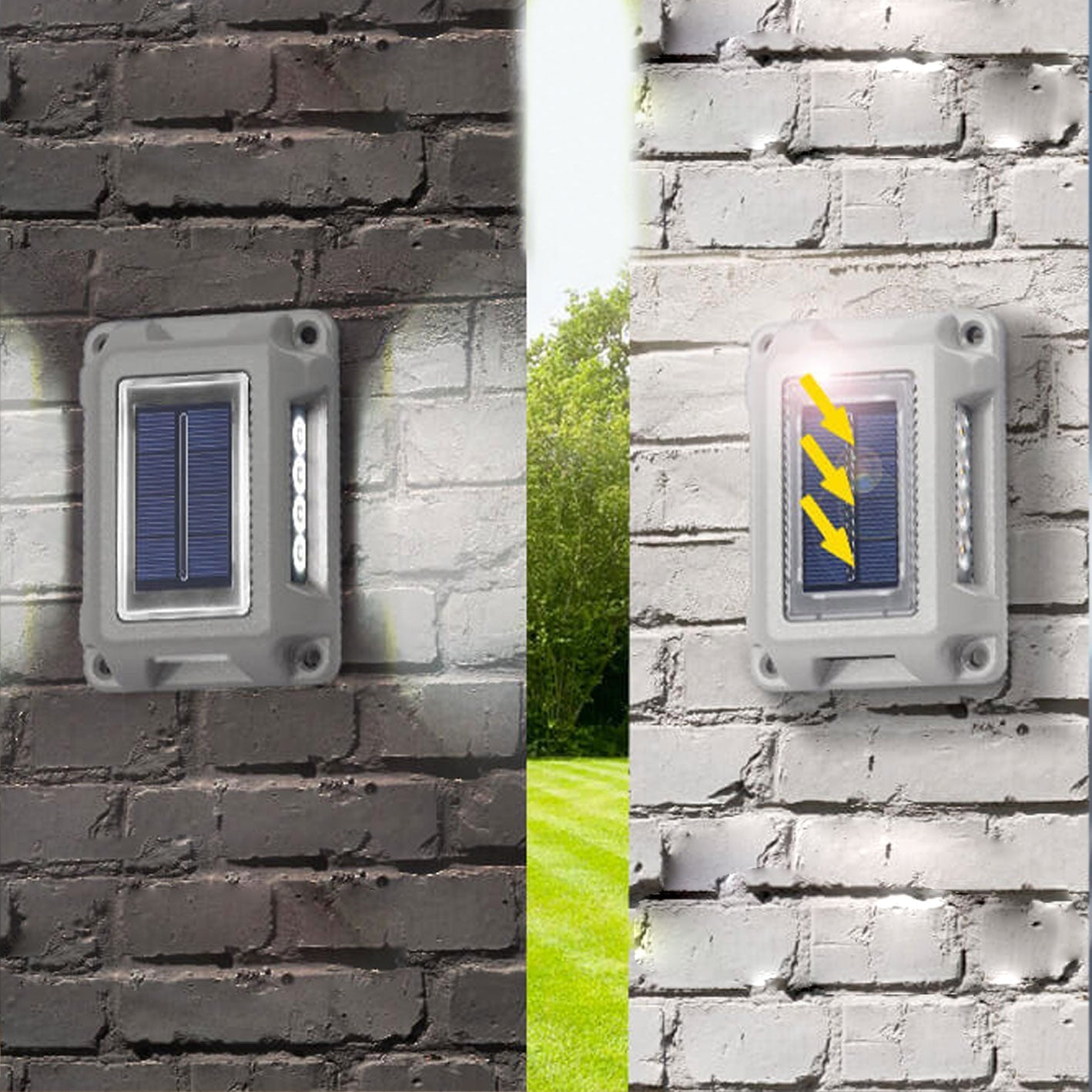 Solar Garden Bidirectional Lighting Wall Sconce Lamp
