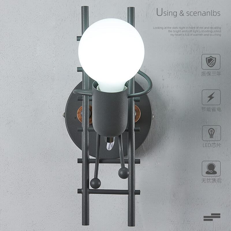 Wrought 1-Light Stair Climbing Villain Robot Sconce Lamp