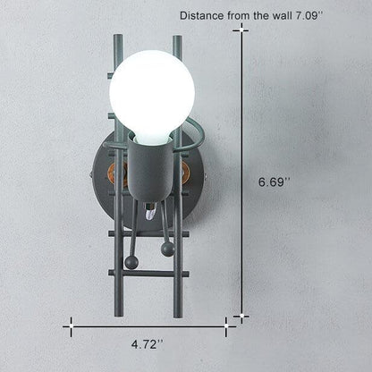 Wrought 1-Light Stair Climbing Villain Robot Sconce Lamp