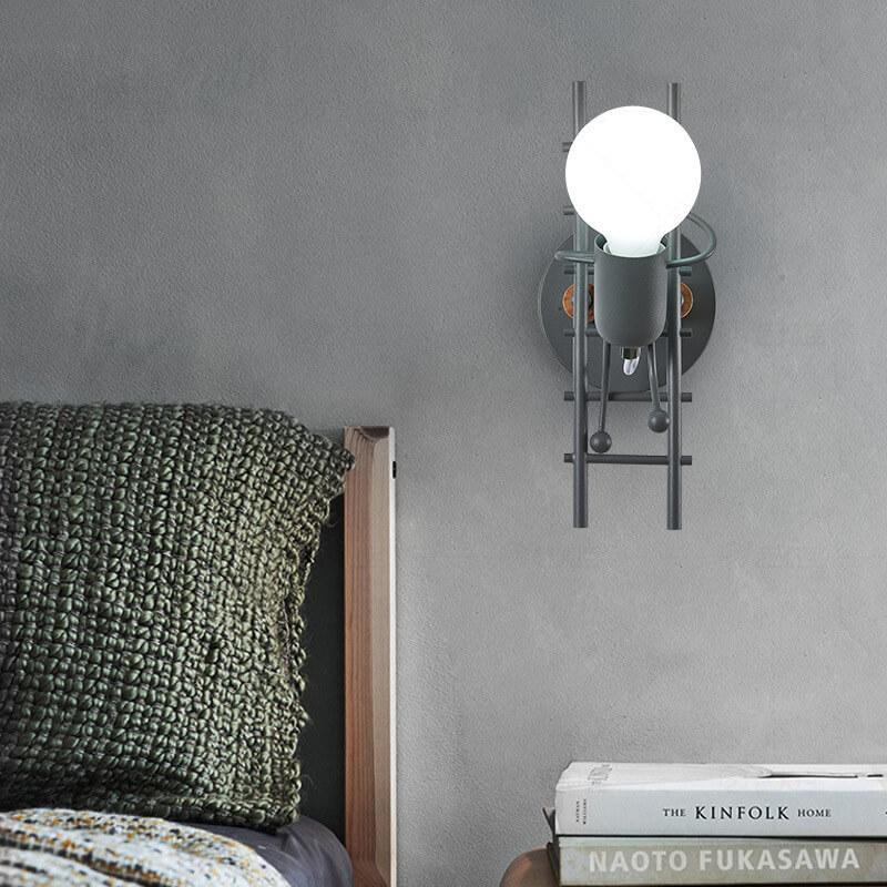 Wrought 1-Light Stair Climbing Villain Robot Sconce Lamp