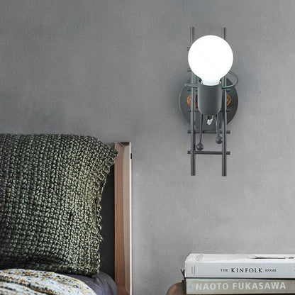 Wrought 1-Light Stair Climbing Villain Robot Sconce Lamp