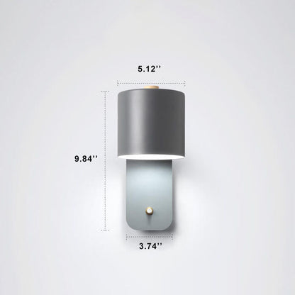Nordic Macaron Cylinder Rotatable 1-Light Wall Sconce