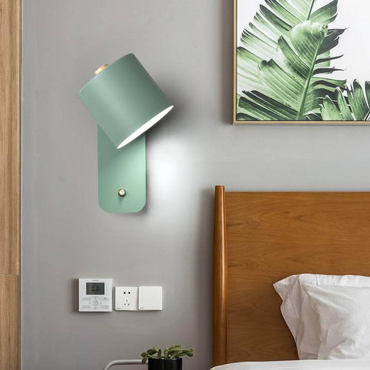 Macaron Cylinder Shape Rotatable 1-Light Wall Sconce Lamps