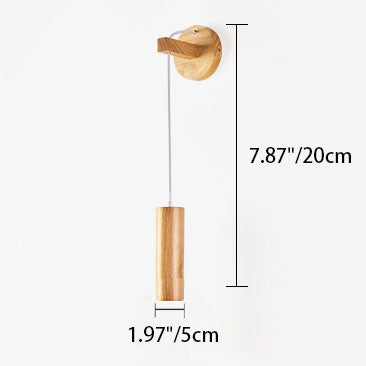 Minimalist Long Strip Rubber Wood LED Wall Sconce Lamp