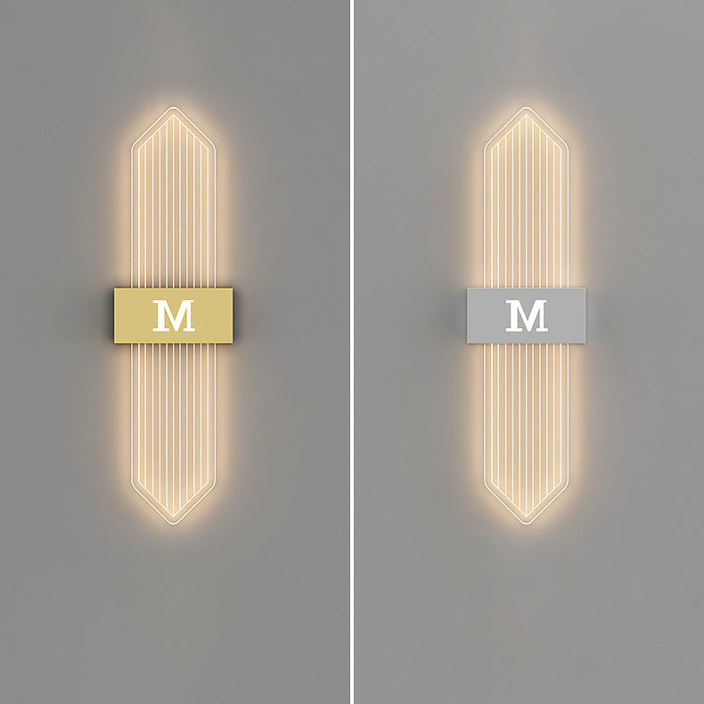 Iron Acrylic Elliptical Strip Pointed LED Wall Sconce Lamp