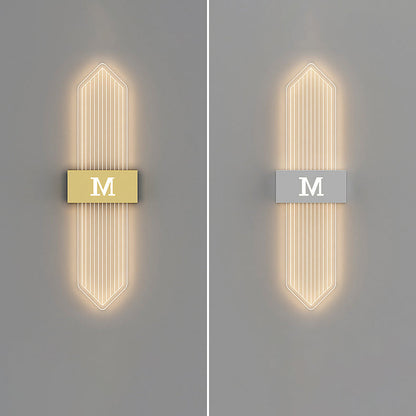 Iron Acrylic Elliptical Strip Pointed LED Wall Sconce Lamp