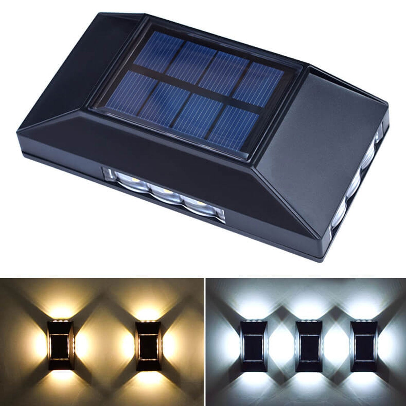 Solar Around Lighting Garden Outdoor Light Wall Sconce Lamp