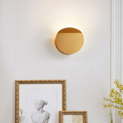 Danish Brushed Aluminum Folded Disc LED Wall Sconce Lamp
