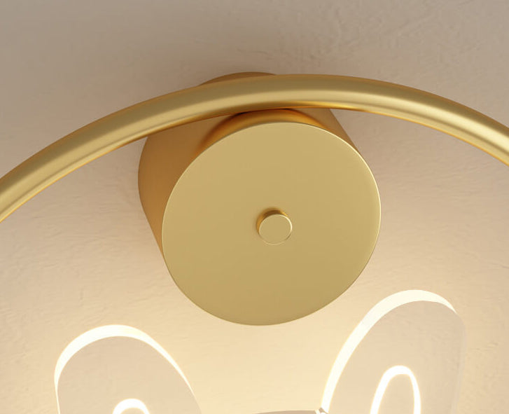 Creative Golden C-shaped Acrylic Bear LED Wall Sconce Lamp