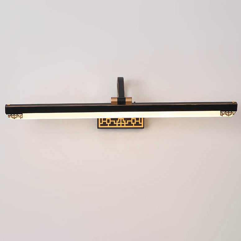 Chinese Iron Bar Rotating LED Mirror Front Wall Sconce Lamp