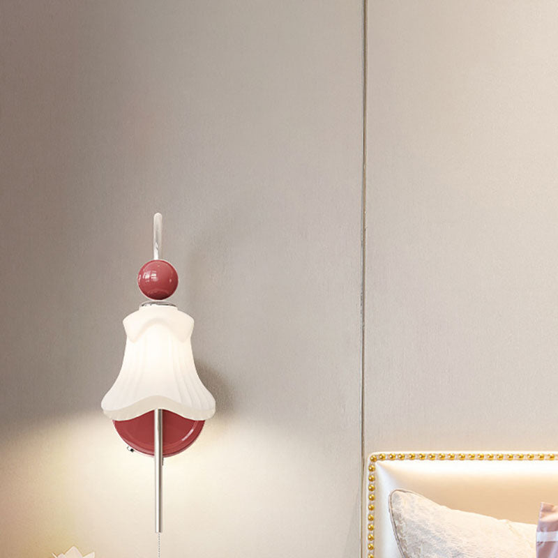 French Round Ball Iron Glass 1-Light Wall Sconce Lamp