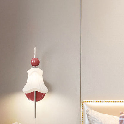 French Round Ball Iron Glass 1-Light Wall Sconce Lamp