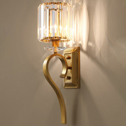 European Light Hardware Glass 1-Light Wall Sconce Lamp
