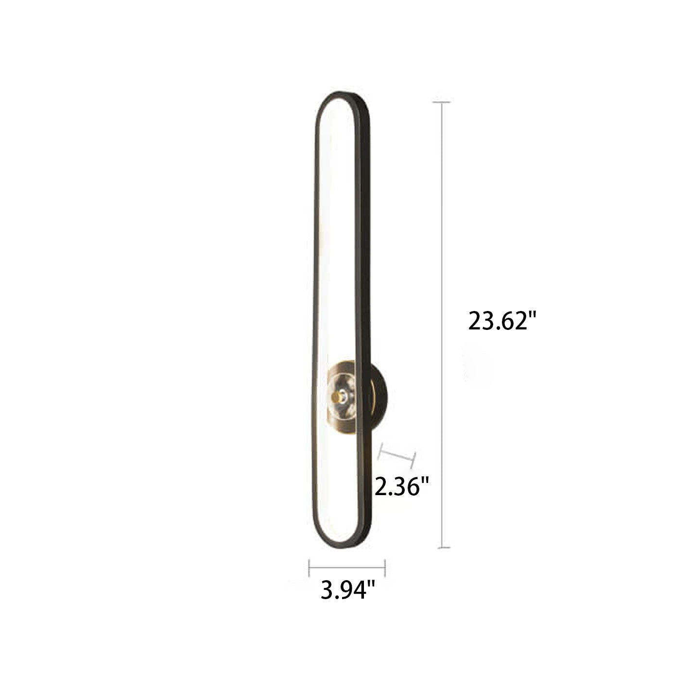 Light Luxury Full Brass Long Ring LED Wall Sconce Lamp