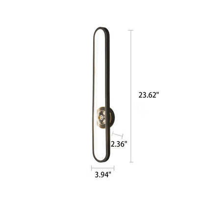 Light Luxury Full Brass Long Ring LED Wall Sconce Lamp