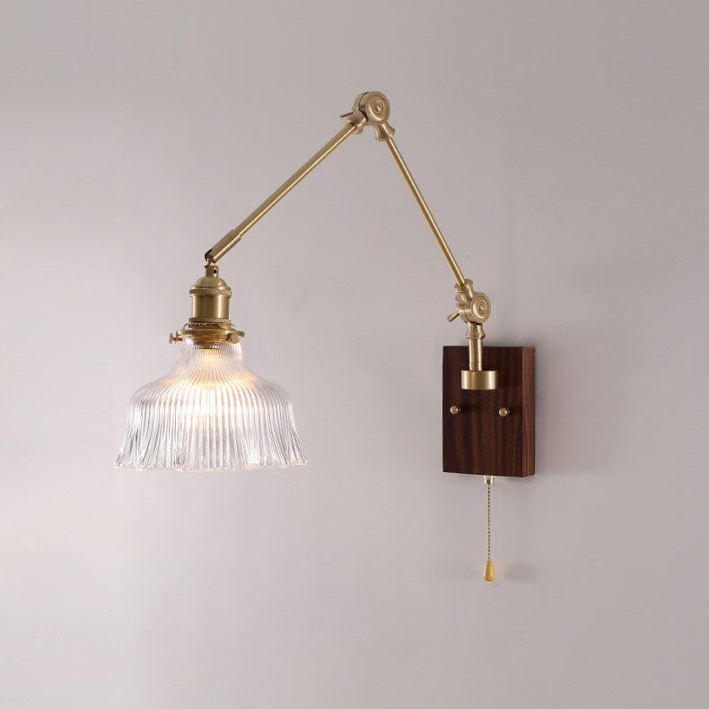 Japanese Ceramic Glass Round Shade 1-Light Wall Sconce Lamp