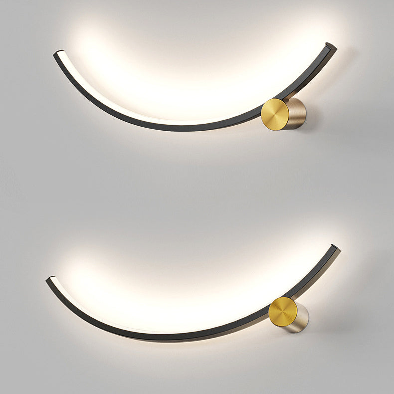 Minimalist Arc Aluminum Strip Acrylic LED Wall Sconce Lamp