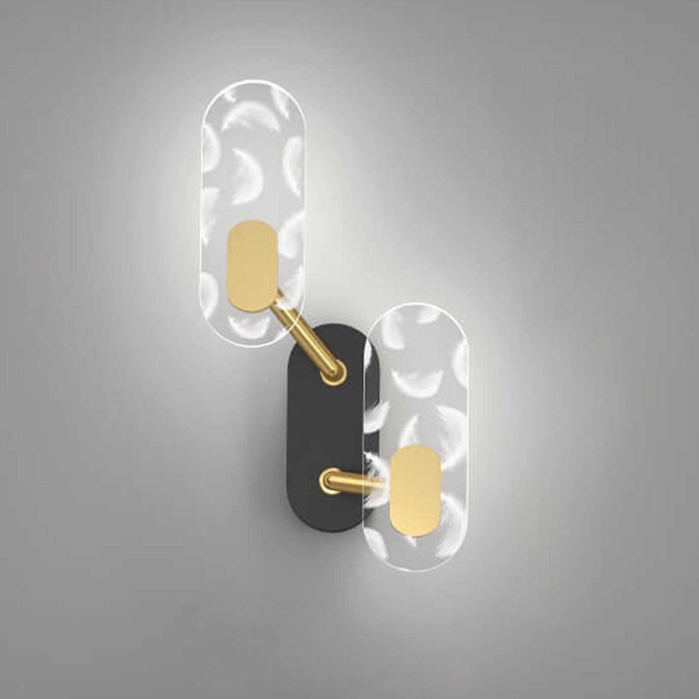 Creative Acrylic Ring Black Gold LED Wall Sconce Lamp