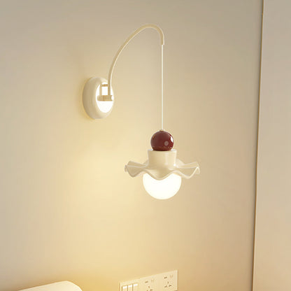 Round Disc Base PE Resin Iron 1-Light Wall Sconce Lamp