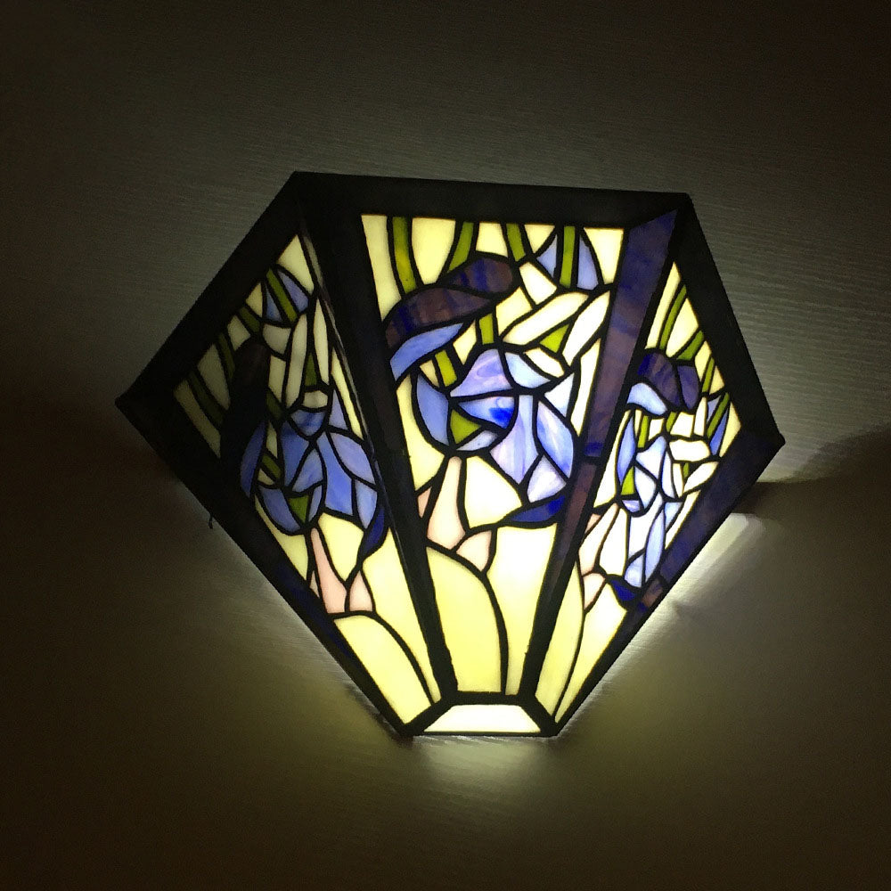 Tiffany Flower Dragonfly 1-Light Wall Sconce Lamp