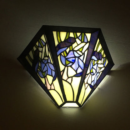 Tiffany Flower Dragonfly 1-Light Wall Sconce Lamp
