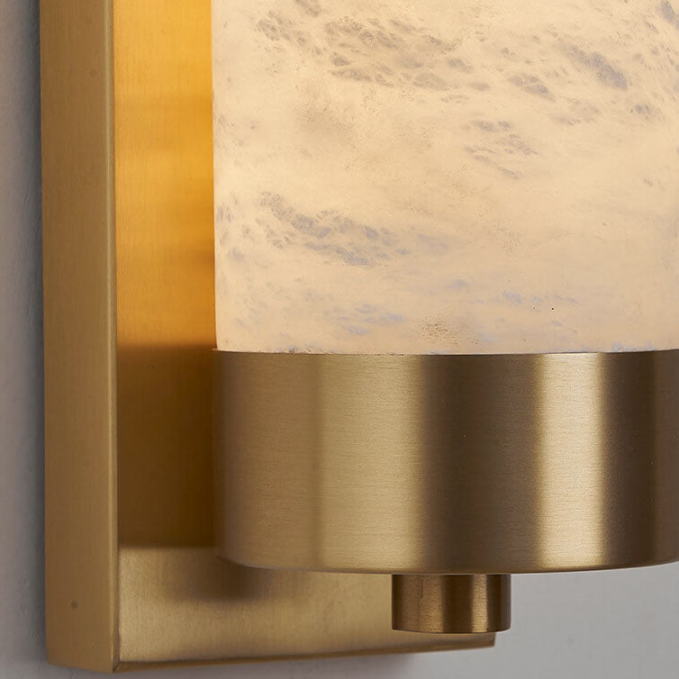 Light Luxury Full Copper Marble Column LED Wall Sconce Lamp