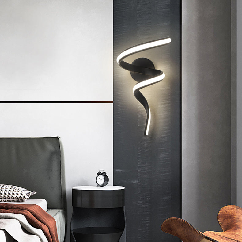 Spiral Iron Aluminium Silicone LED Wall Sconce Lamp