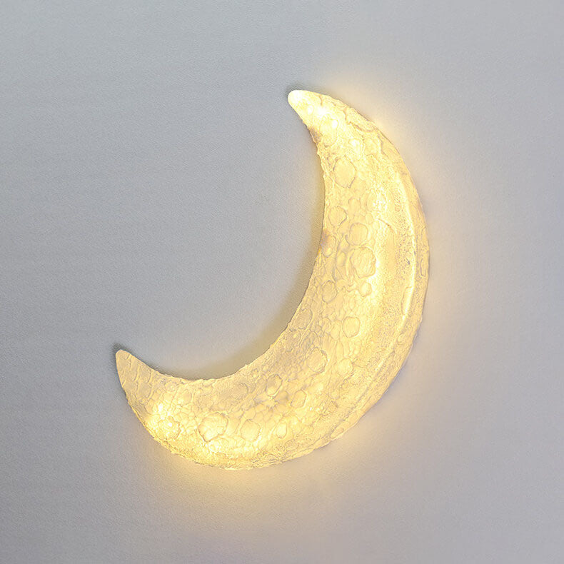 Outdoor Moon Shape Resin LED Rainproof Wall Sconce Lamp