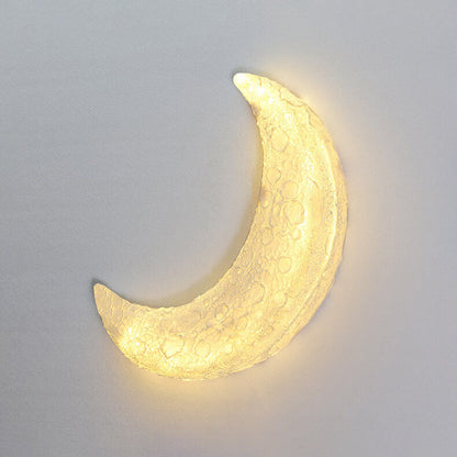 Outdoor Moon Shape Resin LED Rainproof Wall Sconce Lamp